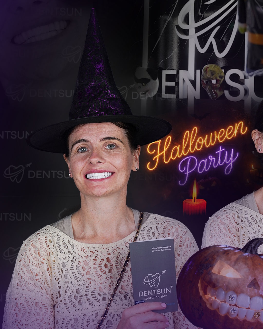 ✨ Selina’s Halloween Smile ✨
Selina from the UK visited Dentsun Dental Center right in time for our Halloween celebration! 🎃
This year’s spooky theme was all about fun, laughter, and unforgettable smiles. With her BL1 shade Zirconium Crowns, Selina’s smile lit up the room — brighter than any pumpkin! 🦷🕸️
At Dentsun, we believe every smile deserves to shine, no matter the season. 👻✨
📞 +90 (540) 003 35 36
🔗 dentsun.com.tr